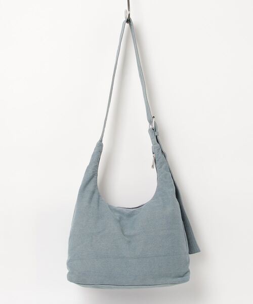 X-girl（エックスガール）の「STUDDED DENIM SHOULDER BAG（ショルダーバッグ・レディース・ブラック/ライトインディゴブルー・ONE SIZE）」の15枚目の写真