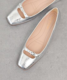 フランス発 Sandro 履きやすい!レザー バレイシューズ シルバー Shiny leather ballet flats black / gray For Women | Sandro Paris