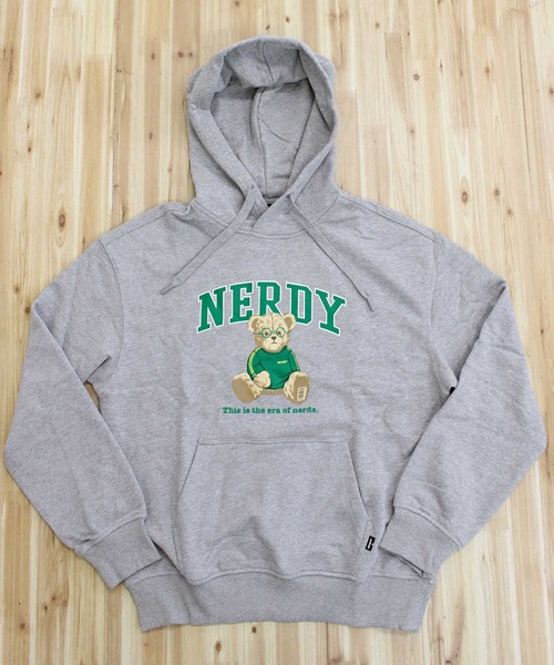 NERDY（ノルディ）の「NERDY クレバーネディプルオーバーフーディ CLEVER NEDDY PULLOVER HOODIE（パーカー・メンズ・ネイビー/ライトパープル/グレー・S/M/L）」の5枚目の写真