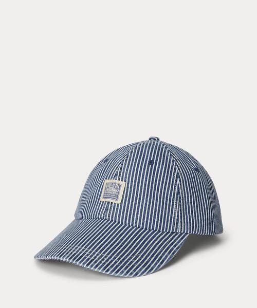 インディゴ ストライプド デニム キャップ（キャップ）｜POLO RALPH 