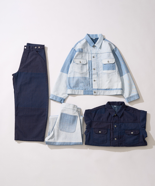 417 EDIFICE（フォーワンセブンエディフィス）の「Coating DENIM WIDEsleeve G / デニムジャケット（デニムジャケット・メンズ・ネイビー/ホワイト・MEDIUM/LARGE）」の6枚目の写真