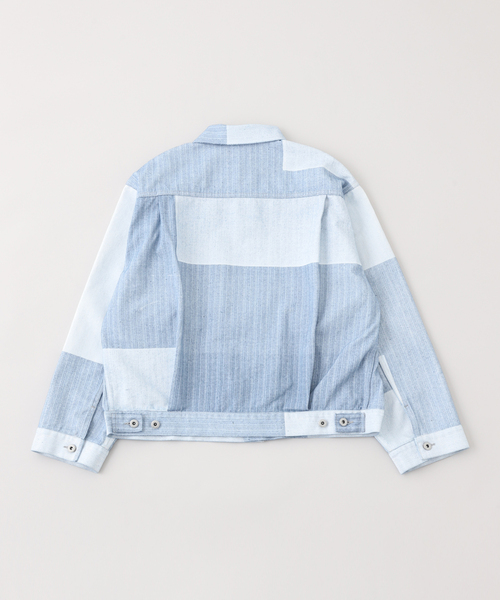 417 EDIFICE（フォーワンセブンエディフィス）の「Coating DENIM WIDEsleeve G / デニムジャケット（デニムジャケット・メンズ・ネイビー/ホワイト・MEDIUM/LARGE）」の9枚目の写真