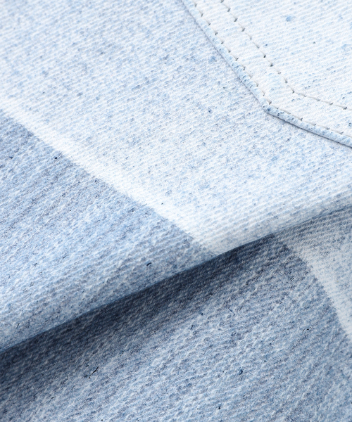 417 EDIFICE（フォーワンセブンエディフィス）の「Coating DENIM WIDEsleeve G / デニムジャケット（デニムジャケット・メンズ・ネイビー/ホワイト・MEDIUM/LARGE）」の11枚目の写真