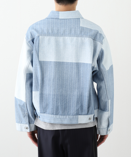 417 EDIFICE（フォーワンセブンエディフィス）の「Coating DENIM WIDEsleeve G / デニムジャケット（デニムジャケット・メンズ・ネイビー/ホワイト・MEDIUM/LARGE）」の15枚目の写真