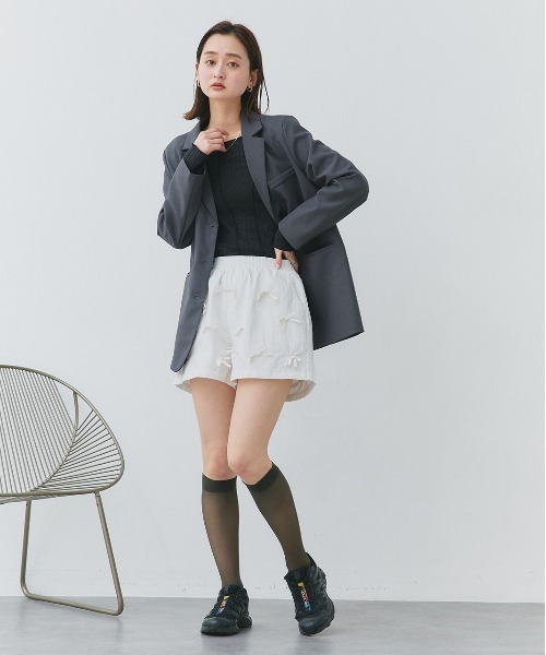ad thie（アドティエ）の「リボン ナイロン ショートパンツ（その他パンツ・レディース・ブラウン/オフホワイト/ブラック・FREE）」の11枚目の写真