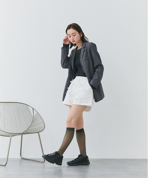 ad thie（アドティエ）の「リボン ナイロン ショートパンツ（その他パンツ・レディース・ブラウン/オフホワイト/ブラック・FREE）」の12枚目の写真