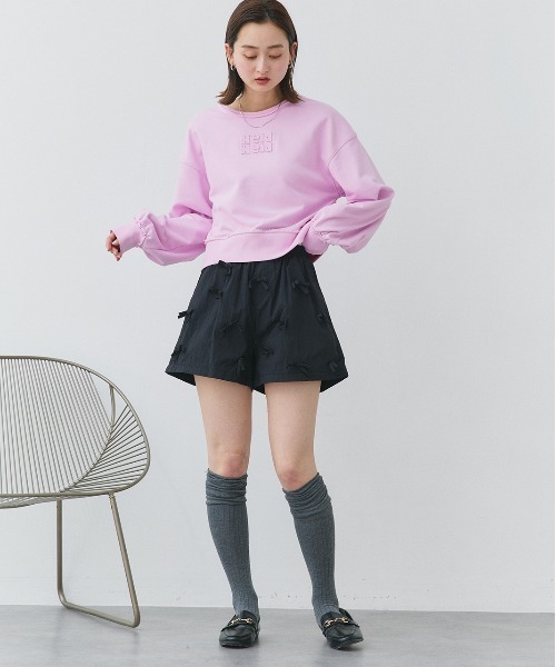 ad thie（アドティエ）の「リボン ナイロン ショートパンツ（その他パンツ・レディース・ブラウン/オフホワイト/ブラック・FREE）」の13枚目の写真