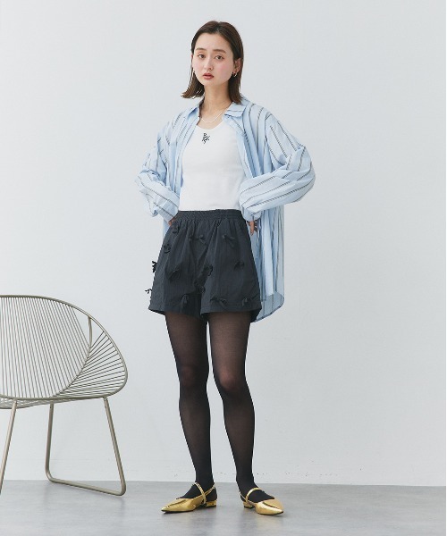 ad thie（アドティエ）の「リボン ナイロン ショートパンツ（その他パンツ・レディース・ブラウン/オフホワイト/ブラック・FREE）」の21枚目の写真