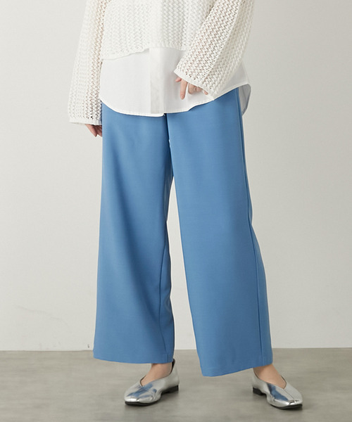 MELROSE claire(メルローズ クレール)の「【イージーストレートパンツ】(その他パンツ・レディース・サックスブルー/ブラック/ベージュ・3/2)」の1枚目の写真