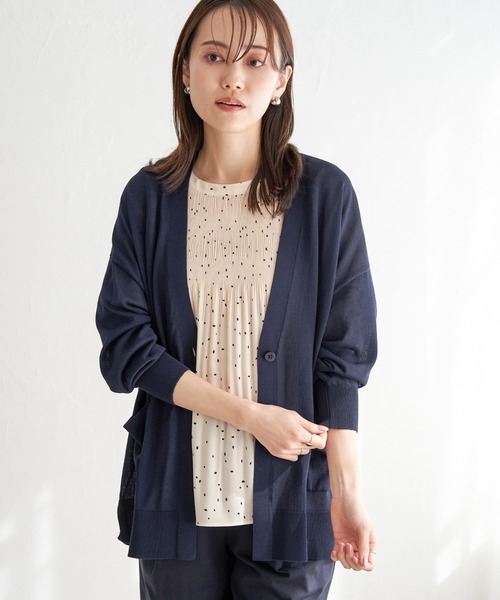 ikka（イッカ）の「【洗える】さらっとVネックカーディガン（カーディガン/ボレロ・レディース・クリアイエロー/チャコールグレー/オフホワイト/ライトグレー/ネイビー・M/L/S）」の17枚目の写真