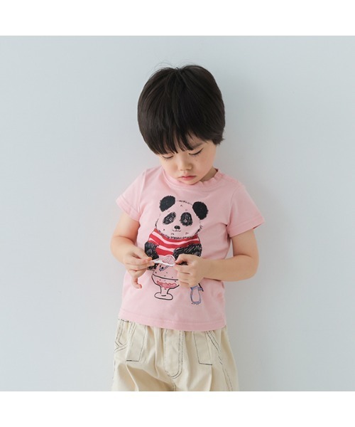 CHEEK ROOM（チークルーム）の「チークルーム パンダさんTシャツ（Tシャツ/カットソー・キッズ・グレー・80ｃｍ/90cm/110cm/100cm/120cm/130cm）」の4枚目の写真