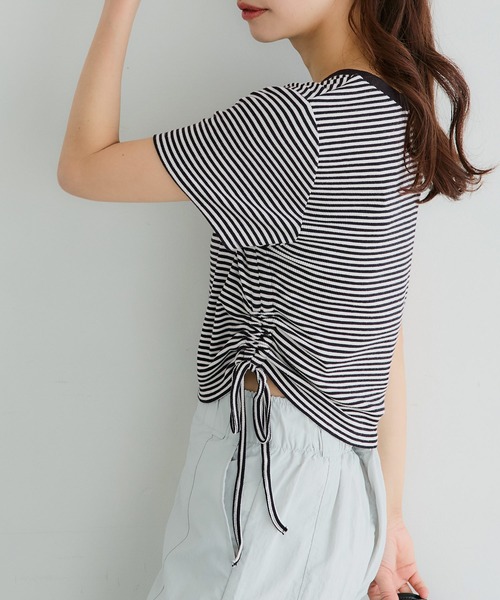 coca(coca)(コカ)の「【WEB限定セール】リブドローストリングトップス(Tシャツ/カットソー・レディース・チャコール/その他1・S/M/L)」の10枚目の写真