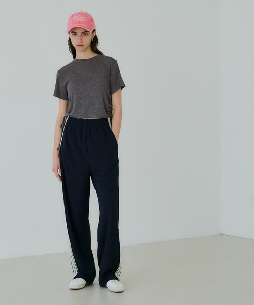 coca(coca)(コカ)の「【WEB限定セール】リブドローストリングトップス(Tシャツ/カットソー・レディース・チャコール/その他1・S/M/L)」の5枚目の写真