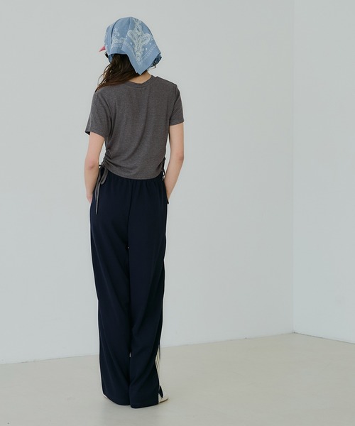 coca(coca)(コカ)の「【WEB限定セール】リブドローストリングトップス(Tシャツ/カットソー・レディース・チャコール/その他1・S/M/L)」の7枚目の写真