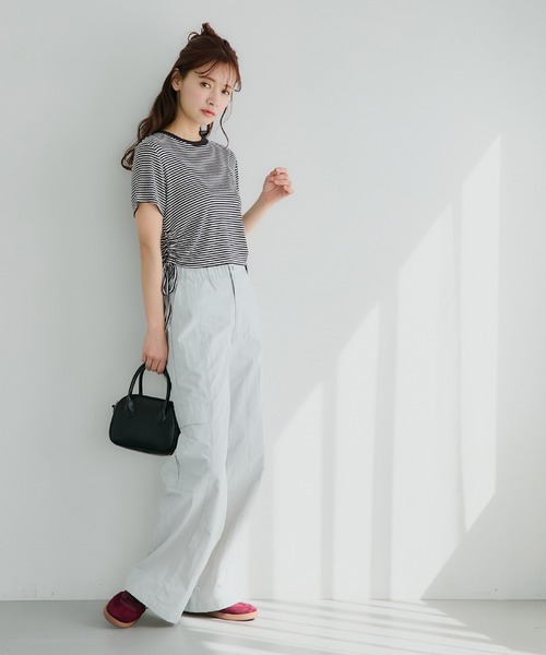 coca(coca)(コカ)の「【WEB限定セール】リブドローストリングトップス(Tシャツ/カットソー・レディース・チャコール/その他1・S/M/L)」の9枚目の写真