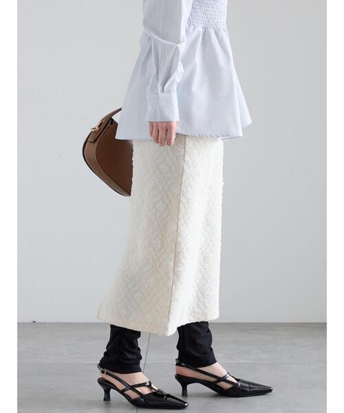 Te chichi（テチチ）の「フクレジャカードストレートロングスカート《2025spring catalog item》（スカート・レディース・オフホワイト/ブラック・F）」の15枚目の写真