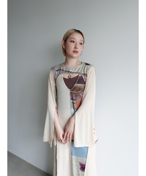 Art Print Layered Dress/アートプリントレイヤードドレス