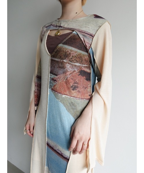 Art Print Layered Dress/アートプリントレイヤードドレス