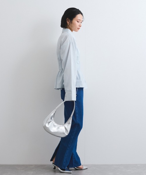 VICKY（ビッキー）の「ストライプシャーリングシャツ≪手洗い可能≫（シャツ/ブラウス・レディース・アイボリー/ブルー系その他・M）」の14枚目の写真