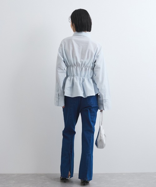 VICKY（ビッキー）の「ストライプシャーリングシャツ≪手洗い可能≫（シャツ/ブラウス・レディース・アイボリー/ブルー系その他・M）」の13枚目の写真