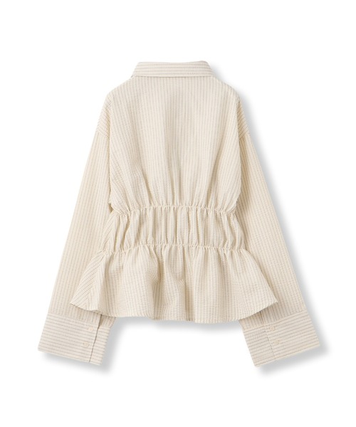 VICKY（ビッキー）の「ストライプシャーリングシャツ≪手洗い可能≫（シャツ/ブラウス・レディース・アイボリー/ブルー系その他・M）」の10枚目の写真