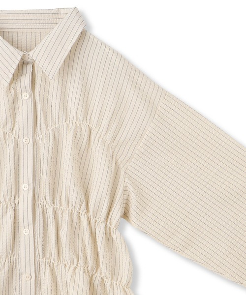 VICKY（ビッキー）の「ストライプシャーリングシャツ≪手洗い可能≫（シャツ/ブラウス・レディース・アイボリー/ブルー系その他・M）」の8枚目の写真