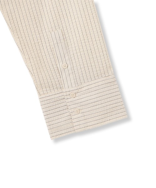 VICKY（ビッキー）の「ストライプシャーリングシャツ≪手洗い可能≫（シャツ/ブラウス・レディース・アイボリー/ブルー系その他・M）」の7枚目の写真