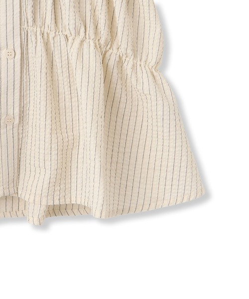 VICKY（ビッキー）の「ストライプシャーリングシャツ≪手洗い可能≫（シャツ/ブラウス・レディース・アイボリー/ブルー系その他・M）」の6枚目の写真