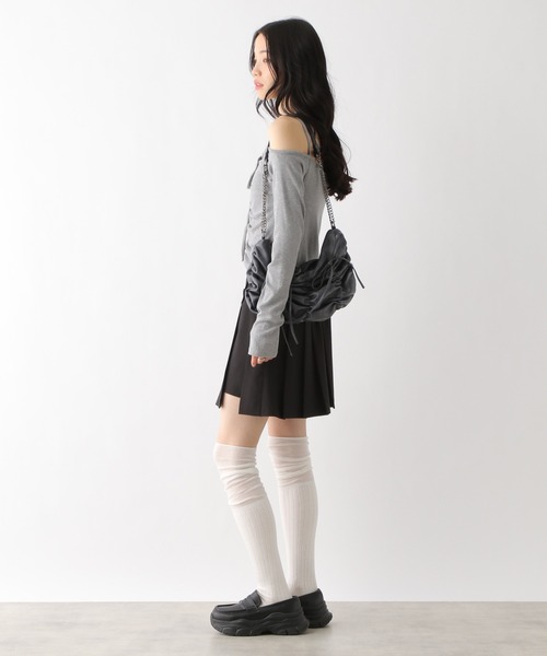 Heather(ヘザー)の「ラッププリーツミニスカート 327118(スカート・レディース・ブラック/グレー/ベージュ・S/M)」の17枚目の写真