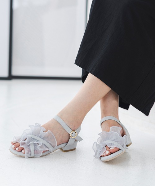 attagirl（アタガール）の「レースフリルサンダル（サンダル・レディース・ブラック/ホワイト/ベージュ/グレー・S/M/L/LL）」の14枚目の写真