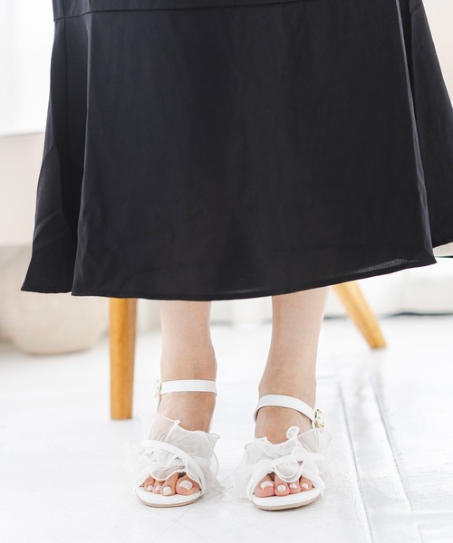 attagirl（アタガール）の「レースフリルサンダル（サンダル・レディース・ブラック/ホワイト/ベージュ/グレー・S/M/L/LL）」の6枚目の写真