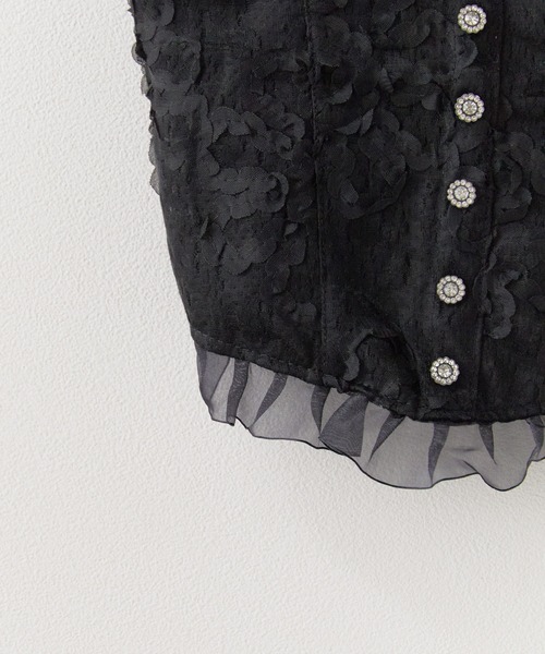 BLANK (ブランク)の「Lace Frill bustier camisole / レースフリルビスチェキャミソール(キャミソール・レディース・ブラック/ベージュ/ホワイト/ブラック系2/ホワイト系2・FREE)」の10枚目の写真