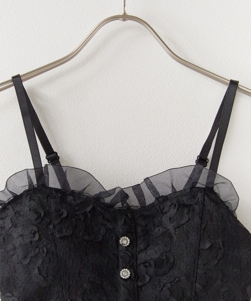 BLANK (ブランク)の「Lace Frill bustier camisole / レースフリルビスチェキャミソール(キャミソール・レディース・ブラック/ベージュ/ホワイト/ブラック系2/ホワイト系2・FREE)」の7枚目の写真