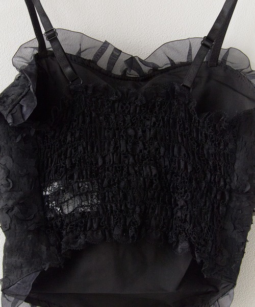 BLANK (ブランク)の「Lace Frill bustier camisole / レースフリルビスチェキャミソール(キャミソール・レディース・ブラック/ベージュ/ホワイト/ブラック系2/ホワイト系2・FREE)」の11枚目の写真