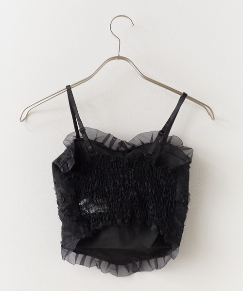BLANK (ブランク)の「Lace Frill bustier camisole / レースフリルビスチェキャミソール(キャミソール・レディース・ブラック/ベージュ/ホワイト/ブラック系2/ホワイト系2・FREE)」の6枚目の写真