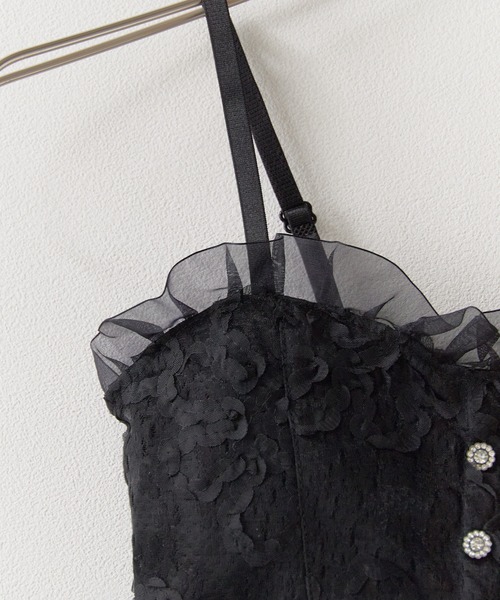 BLANK (ブランク)の「Lace Frill bustier camisole / レースフリルビスチェキャミソール(キャミソール・レディース・ブラック/ベージュ/ホワイト/ブラック系2/ホワイト系2・FREE)」の8枚目の写真