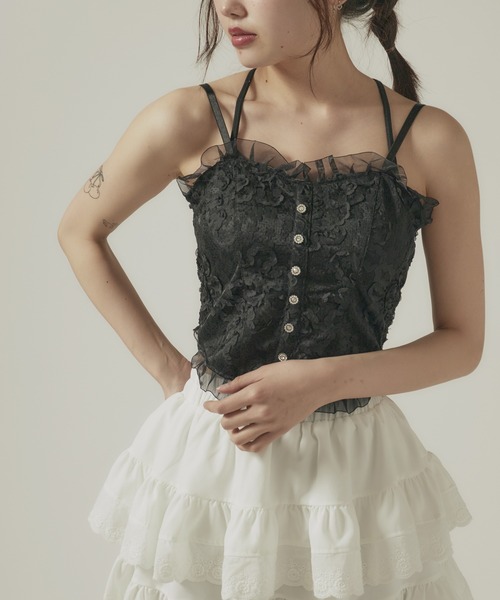 Lace Frill bustier camisole / レースフリルビスチェ