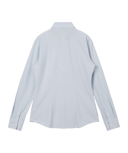 TOKYO SHIRTS(トウキョウシャツ)の「形態安定ノーアイロン スキッパー 長袖ニットビジネスワイシャツ(ビジネスシャツ・レディース・ブルー・LL/S/L/XL/M)」の2枚目の写真