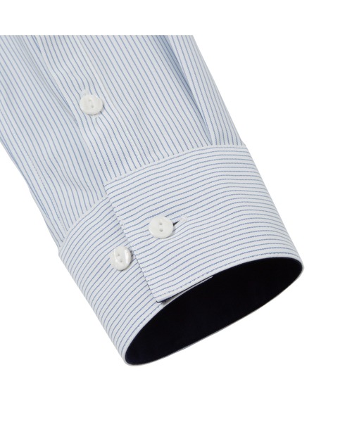 TOKYO SHIRTS(トウキョウシャツ)の「形態安定ノーアイロン スキッパー 長袖ニットビジネスワイシャツ(ビジネスシャツ・レディース・ブルー・LL/S/L/XL/M)」の4枚目の写真