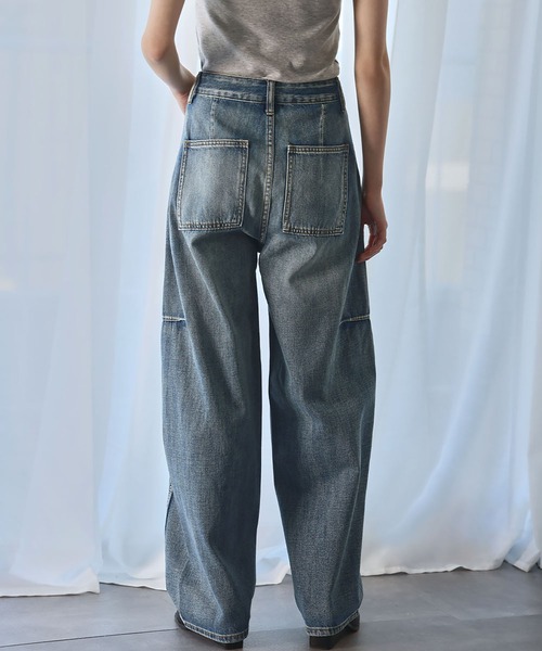 セール】【2025SS】バレルレッグサイド切替デニムパンツ（デニム