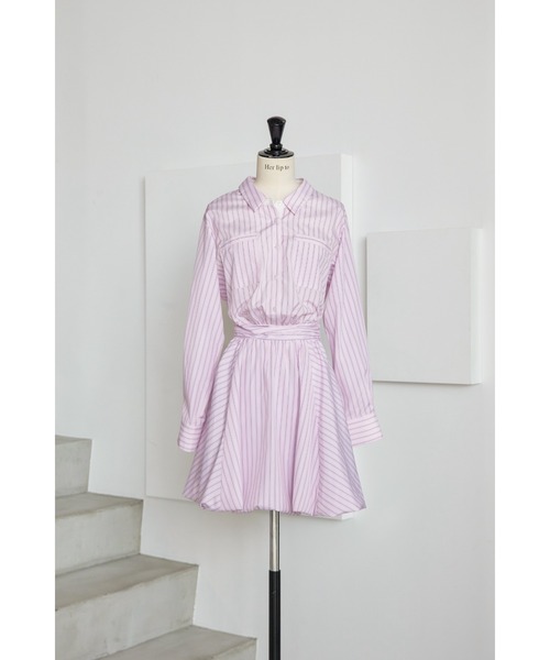 Her lip to（ハーリップトゥー）の「Stripe Shirt Bubble Dress