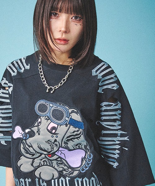 GALFY(ガルフィー)の「『GALFY/ガルフィー』病みに染まりし反戦Tシャツ(Tシャツ/カットソー・レディース・ブラック/ホワイト/ブラック系1・XL/L)」の12枚目の写真