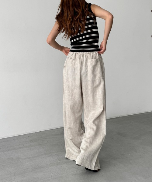 CANAL JEAN(キャナルジーン)の「El mar リネンイージーパンツ(その他パンツ・レディース・ベージュ/ネイビー/ホワイト・ONE SIZE)」の5枚目の写真