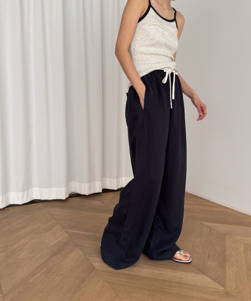 CANAL JEAN(キャナルジーン)の「El mar リネンイージーパンツ(その他パンツ・レディース・ベージュ/ネイビー/ホワイト・ONE SIZE)」の10枚目の写真