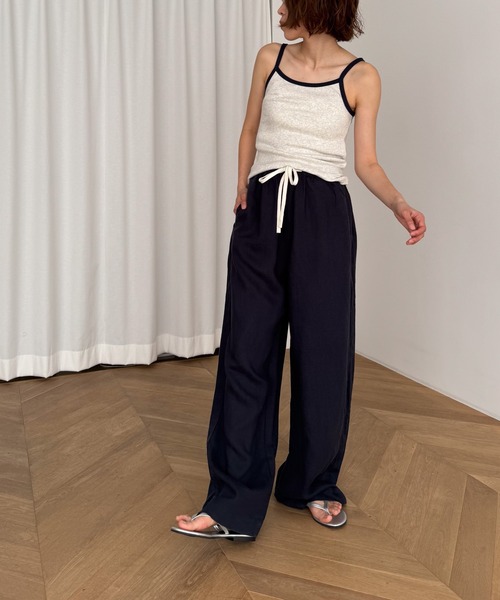 CANAL JEAN(キャナルジーン)の「El mar リネンイージーパンツ(その他パンツ・レディース・ベージュ/ネイビー/ホワイト・ONE SIZE)」の12枚目の写真