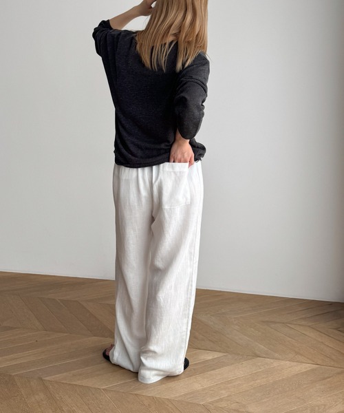 CANAL JEAN(キャナルジーン)の「El mar リネンイージーパンツ(その他パンツ・レディース・ベージュ/ネイビー/ホワイト・ONE SIZE)」の8枚目の写真