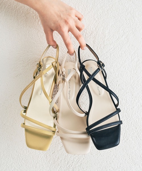 WA ORiental TRaffic（ダブルエーオリエンタルトラフィック）の「ナローストラップフラットサンダル/52209（サンダル・レディース・イエロー/ベージュ/ブラック・LL/S/M/L）」の3枚目の写真