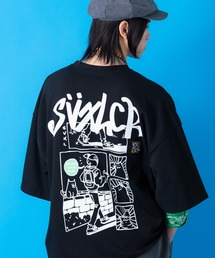 a.p.o.v. バックカートゥーン&タギングロゴビッグプリントオーバーサイズTシャツ