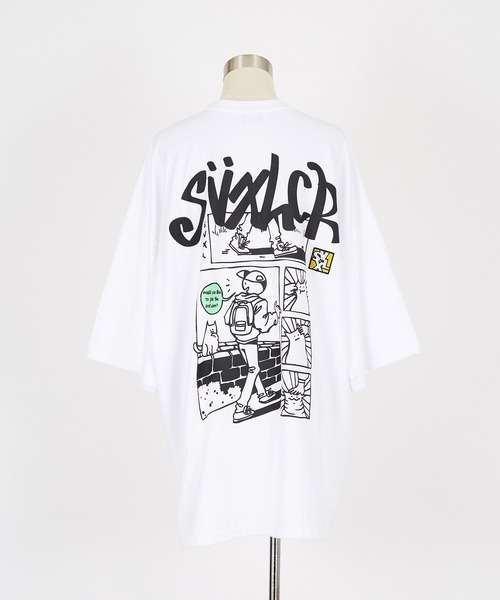 a.p.o.v.(エーピーオービー)の「a.p.o.v. バックカートゥーン&タギングロゴビッグプリントオーバーサイズTシャツ(Tシャツ/カットソー・メンズ・ブラック/ホワイト・ONESIZE)」の15枚目の写真