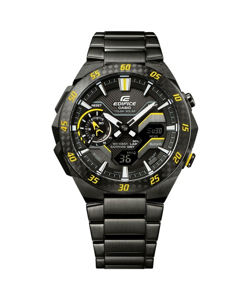 EDIFICE(CASIO)(エディフィス)の「WINDFLOW / ECB-2200YRC-1A9JF(アナログ腕時計・メンズ・ブラック×イエロー・FREE)」の2枚目の写真